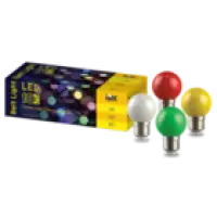 IEK LIGHTING Набор ламп светодиодных декоративных G45 шар 1Вт 230В MIX E27 10 шт (LLE-G45-1-230-MIX-E27-10)