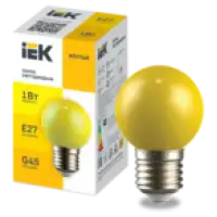 IEK LIGHTING Лампа светодиодная декоративная G45 шар 1Вт 230В желтый E27 (LLE-G45-1-230-Y-E27)