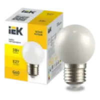IEK LIGHTING Лампа светодиодная декоративная G60 шар 3Вт 230В теплый белый E27 (LLE-G60-3-230-WW-E27)