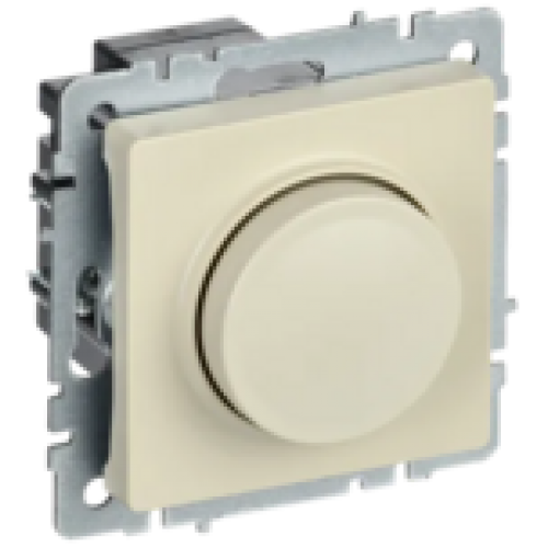 IEK BRITE Светорегулятор поворотно-нажимной 600Вт СС10-1-0-БрКр бежевый (BR-D20-0600-K10)