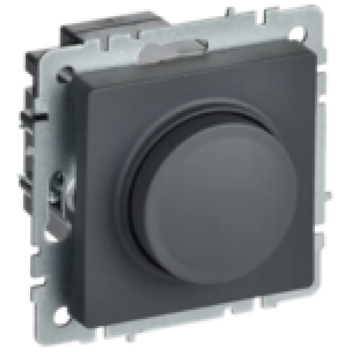 IEK BRITE Светорегулятор поворотно-нажимной 600Вт СС10-1-0-БрГ графит (BR-D20-0600-K53)