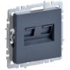 IEK BRITE Розетка компьютерная двойная RJ45 кат.6 РК11-2-БрМ маренго (BR-K20-2-K35)