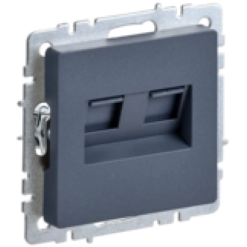 IEK BRITE Розетка компьютерная двойная RJ45 кат.6 РК11-2-БрМ маренго (BR-K20-2-K35)