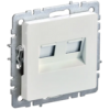 IEK BRITE Розетка компьютерная двойная RJ45 кат.6 РК11-2-БрЖ жемчуг (BR-K20-2-K36)