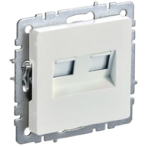 IEK BRITE Розетка компьютерная двойная RJ45 кат.6 РК11-2-БрЖ жемчуг (BR-K20-2-K36)
