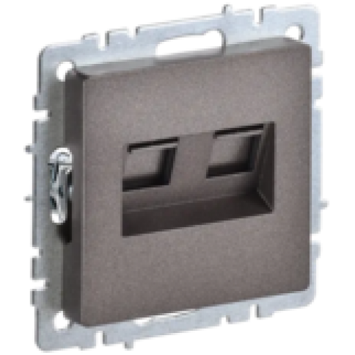 IEK BRITE Розетка компьютерная двойная RJ45 кат.6 РК11-2-БрТБ темная бронза (BR-K20-2-K45)