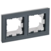 IEK BRITE Рамка 2-местная IP44 РУ-2-БрГ-44 графит (BR-M22-44-K53)