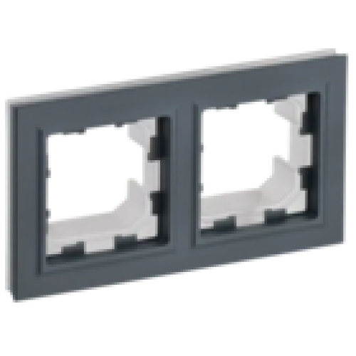 IEK BRITE Рамка 2-местная IP44 РУ-2-БрГ-44 графит (BR-M22-44-K53)