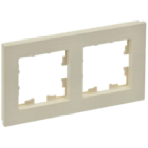 IEK BRITE Рамка 2-местная РУ-2-Бр бежевый рифленый (BR-M22-51-K10)