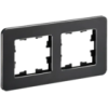 IEK BRITE Рамка 2-местная РУ-2-1-Бр металл черный RE (BR-M22-M-01-K02)