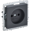 IEK BRITE Розетка 1-местная без заземления без защитных шторок 10А РС10-1-0-БрГ графит (BR-R10-10-K53)