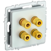 IEK BRITE Аудиорозетка 4-местная РА10-БрЖ жемчуг (BR-S40-K36)