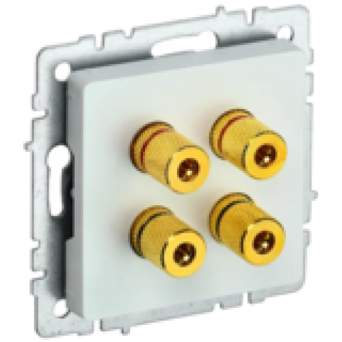 IEK BRITE Аудиорозетка 4-местная РА10-БрЖ жемчуг (BR-S40-K36)
