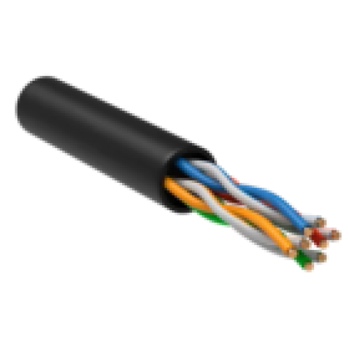 IEK ITK Витая пара U/UTP кат.5E 4х2х24AWG solid LDPE черный (305м) (LC3-C5E04-139)
