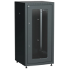 IEK ITK LINEA E Шкаф напольный сетевой 19 18U 600х600мм стеклянная передняя дверь задняя металлическая черный (LE05-18U66-GM)