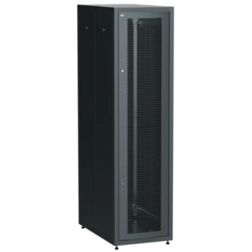 IEK ITK LINEA E Шкаф напольный сетевой 19 42U 600х1000мм перфорированная передняя дверь задняя металлическая черный (LE05-42U61-PM)