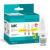 IEK Лампа светодиодная C35 свеча 7Вт 230В 4000К E14 (3шт/упак) (LLE-C35-07-230-40-E14-3)
