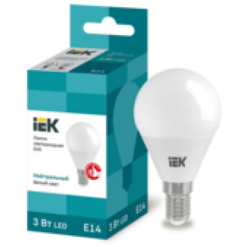 IEK Лампа светодиодная G45 шар 3Вт 230В 4000К E14 (LLE-G45-3-230-40-E14)