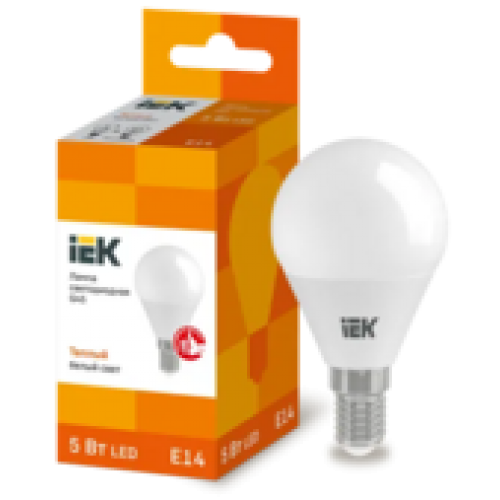 IEK Лампа светодиодная G45 шар 5Вт 230В 3000К E14 (LLE-G45-5-230-30-E14)