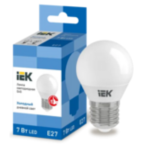 IEK Лампа светодиодная G45 шар 7Вт 230В 6500К E27 (LLE-G45-7-230-65-E27)