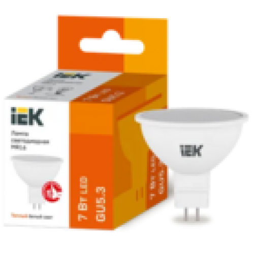 IEK Лампа светодиодная MR16 софит 7Вт 230В 3000К GU5.3 (LLE-MR16-7-230-30-GU5)