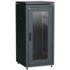 IEK ITK LINEA N Шкаф сетевой 19 18U 600х600мм стеклянная передняя дверь задняя металлическая черный (LN05-18U66-GM)