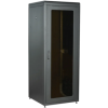 IEK ITK LINEA N Шкаф сетевой 19 18U 800х800мм стеклянная передняя дверь задняя металлическая черный (LN05-18U88-GM)