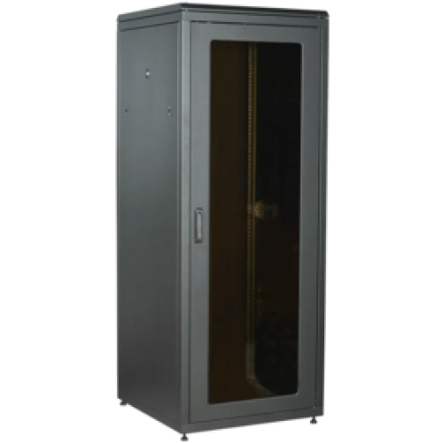 IEK ITK LINEA N Шкаф сетевой 19 18U 800х800мм стеклянная передняя дверь задняя металлическая черный (LN05-18U88-GM)