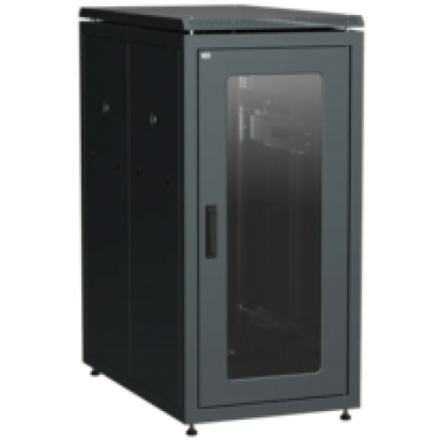 IEK ITK LINEA N Шкаф сетевой 19 24U 600х1000мм стеклянная передняя дверь черный (LN05-24U61-G)