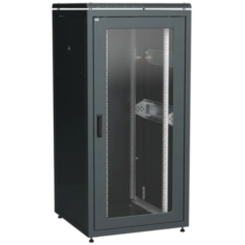 IEK ITK LINEA N Шкаф сетевой 19 33U 800х800мм стеклянная передняя дверь задняя металлическая черный (LN05-33U88-GM)