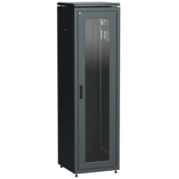 IEK ITK LINEA N Шкаф сетевой 19 38U 600х600мм стеклянная передняя дверь задняя металлическая черный (LN05-38U66-GM)