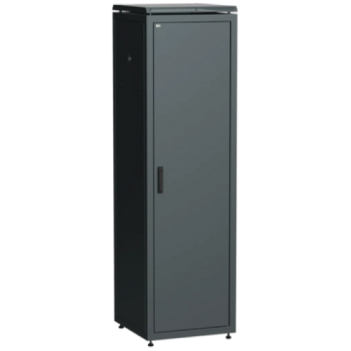 IEK ITK LINEA N Шкаф сетевой 19 42U 600х600мм металлическая передняя дверь черный (LN05-42U66-M)