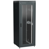 IEK ITK LINEA N Шкаф сетевой 19 42U 800х800мм стеклянная передняя дверь задняя металлическая черный (LN05-42U88-GM)