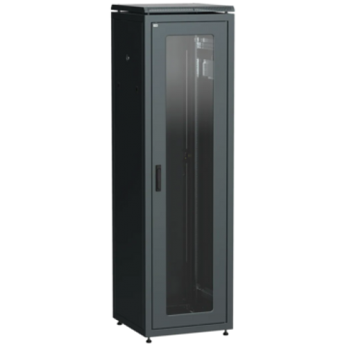 IEK ITK LINEA N Шкаф сетевой 19 47U 600х800мм стеклянная передняя дверь задняя металлическая черный (LN05-47U68-GM)