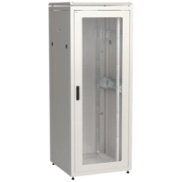IEK ITK LINEA N Шкаф сетевой 19 42U 800х800мм стеклянная передняя дверь задняя металлическая серый (LN35-42U88-GM)