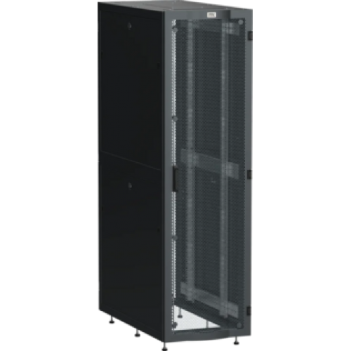 IEK ITK LINEA S Шкаф серверный 19 24U 600х1000мм передняя дверь двухстворчатая перфорированная задняя дверь перфорированная черный RAL 9005 (LS05-24U61-2PP)