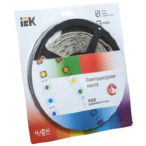 IEK Лента светодиодная 5м блистер LSR-5050RGB60-14,4-IP65-12V (LSR2-3-060-65-1-05)