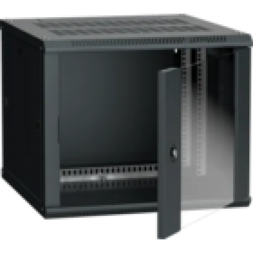 IEK ITK Шкаф настенный LINEA W 9U 600х600мм дверь стекло RAL 9005 (LWR5-09U66-GF)