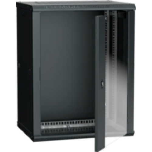 IEK ITK Шкаф настенный LINEA W 18U 600х450мм дверь стекло RAL 9005 (LWR5-18U64-GF)