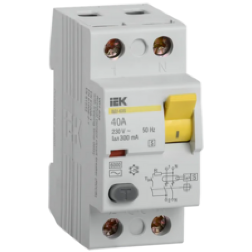 IEK Выключатель дифференциальный (УЗО) ВД1-63S 2Р 40А 300мА  (MDV12-2-040-300)
