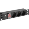 IEK ITK PDU 3 розетки немецкий стандарт с LED выключателем 1U вход С14 без кабеля 10 (PH12-3D3-P)